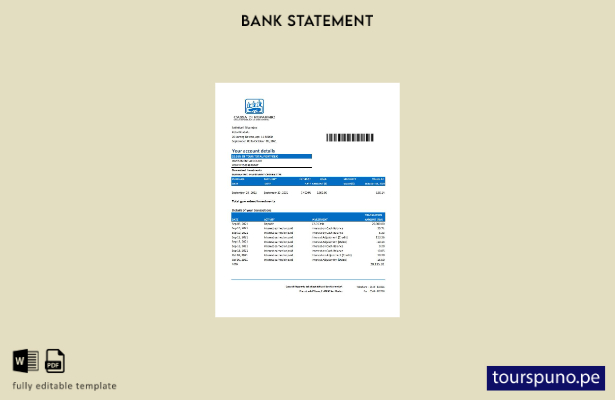 listo para imprimir plantilla de Excel de extracto bancario de San Marino Cassa 